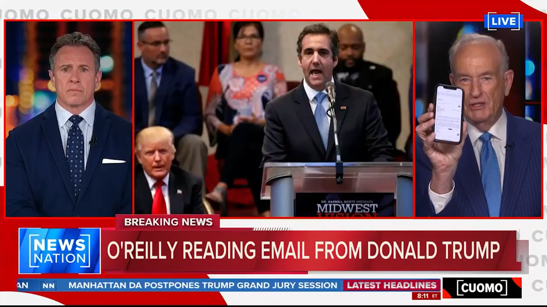O'Reilly Reveals Donald Trump Email on Cuomo