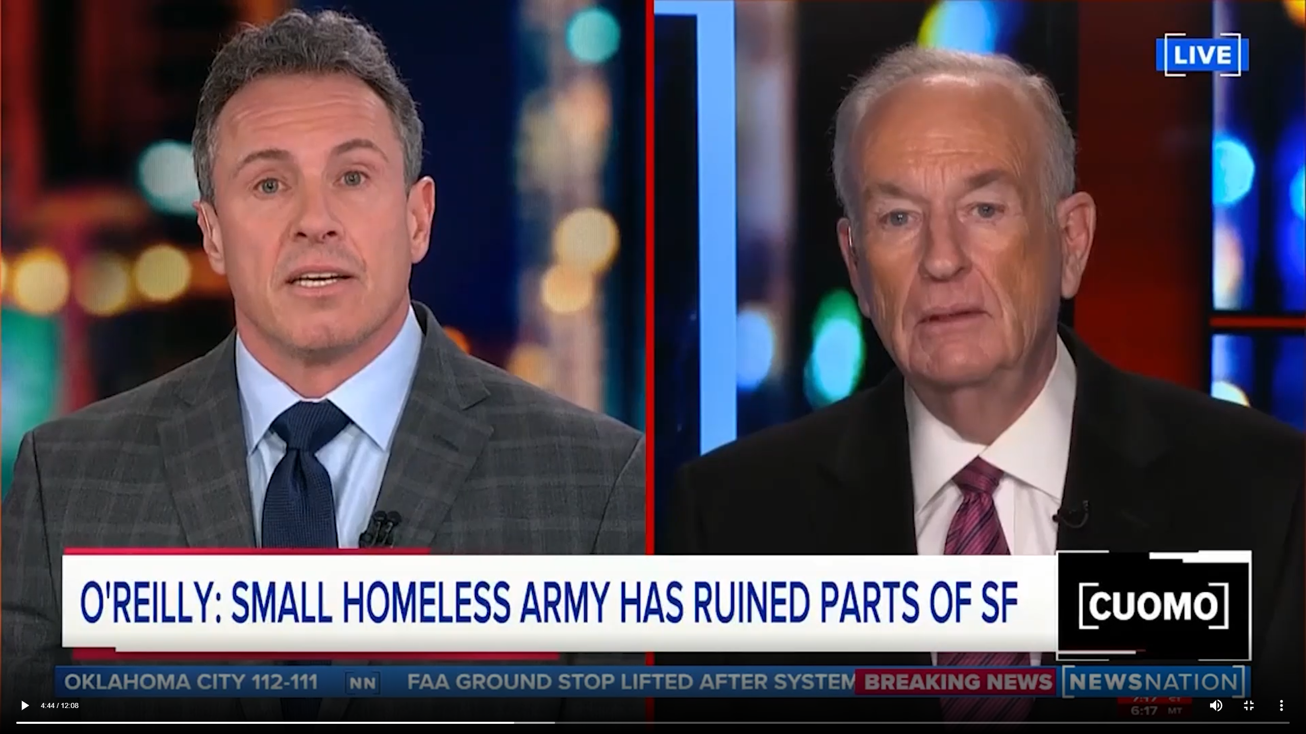 O'Reilly & Cuomo Discuss Homelessness, Biden, & Trump on NewsNation