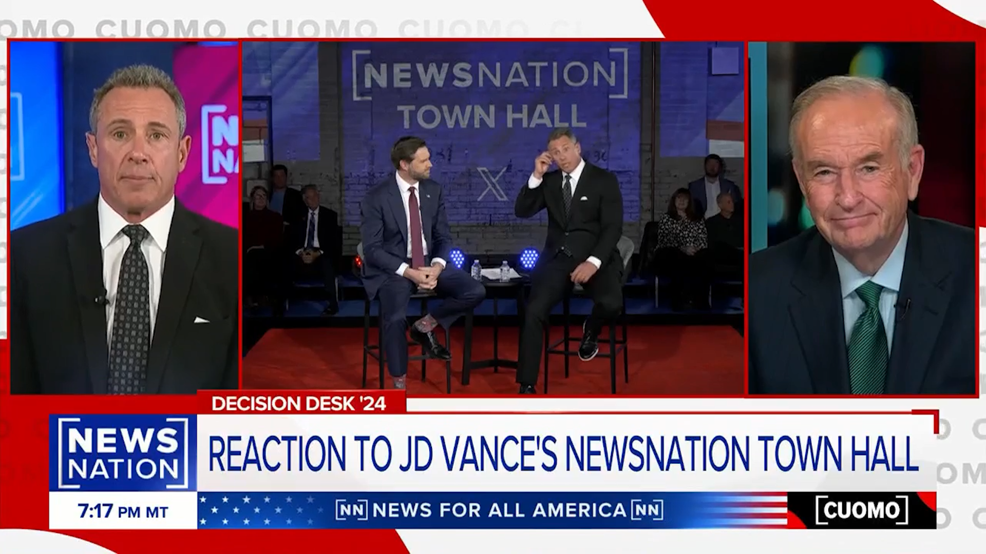 O'Reilly Reacts to JD Vance Town Hall Hosted by Cuomo
