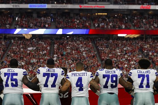 Political Football: Cowboys, Cardinals Lock Arms For National Anthem In A Show Of Unity