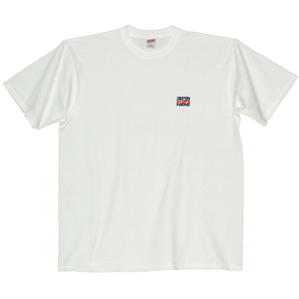The Spin Stops Here
Embroidered T-Shirt Large