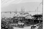 Federal supply boats in the harbor of City Point, Virginia, 1865