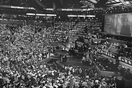 A glimpse at the floor of the Fleet Center in Boston from the Fox News anchor box.  Courtesy of Rich McHugh