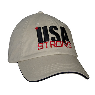 USA Strong Unstructured Baseball Cap with Sandwich Brim