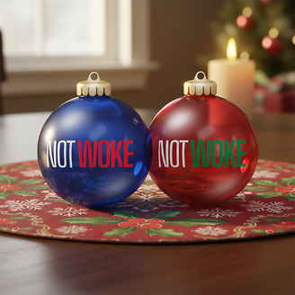 Not Woke Christmas Ornaments 2 pack