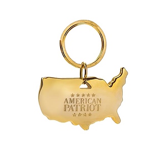 American Patriot USA Shaped Keychain