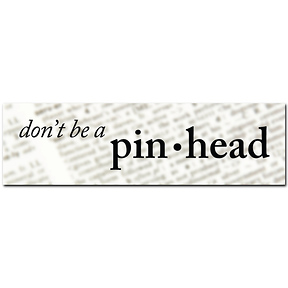 Don't Be a Pinhead
Bumper Sticker - Pack of 5 stickers