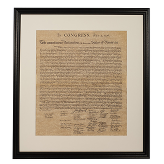 Declaration of Independence Framed Historical Document